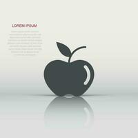 icono de manzana en estilo plano. ilustración de vector de fruta fresca sobre fondo blanco aislado. concepto de negocio de alimentos jugosos.