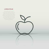 Apple icon in flat style. Fresh fruit vector illustration on white isolated background. Juicy food business concept.