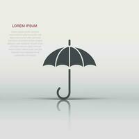 Umbrella icon in flat style. Parasol vector illustration on white isolated background. Canopy business concept.