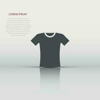 Tshirt icon in flat style. Casual clothes vector illustration on white isolated background. Polo wear business concept.