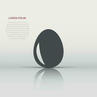 Egg icon in flat style. Breakfast vector illustration on white isolated background. Eggshell business concept.