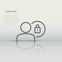 Login icon in flat style. People secure access vector illustration on white isolated background. Password approved business concept.