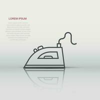 Iron icon in flat style. Laundry equipment vector illustration on white isolated background. Ironing business concept.