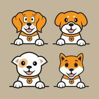 A collection of dogs with different colors vector