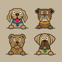 A collection of dogs with different colors vector