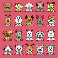 A collection of dogs with different colors vector