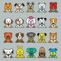 A collection of dogs with different colors vector