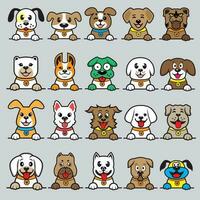 A collection of dogs with different colors vector