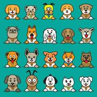 A collection of dogs with different colors vector