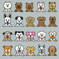 un colección de perros con diferente colores vector