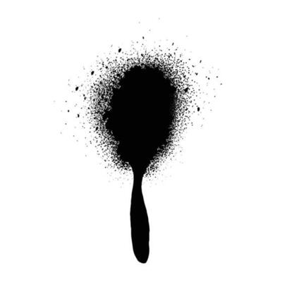 Abstract grungy graffiti black paint dot brush
