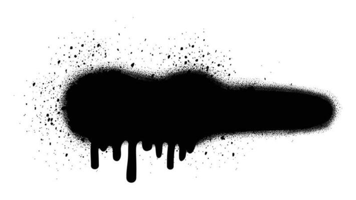 Abstract grungy graffiti black spray paint banner
