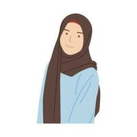 hijab musulmán mujer personaje ilustración vector