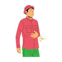 vector illustration of people having stomach ache and nausea