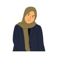 hijab muslim woman character illustration vector