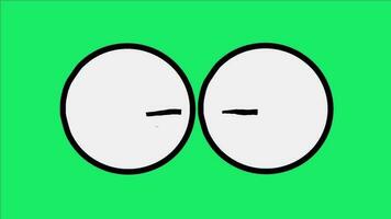 Cartoon glancing eyeball animation video