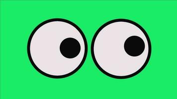 Cartoon glancing eyeball animation video