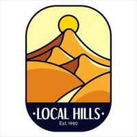 Local hills mountain desert adventure badge t for t-shirt designs clothing and logo brand, Summer desert logo sign illustration vector