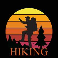 Hiking t shirt design vector