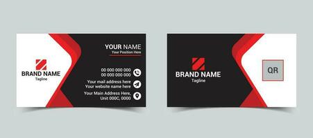 Creative and clean modern business card template or print ready red black visiting card design vector