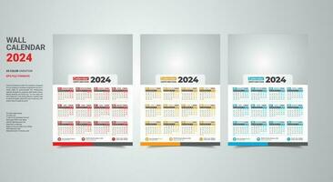 2024 Wall Calendar One page calendar single page calendar 2024 vector