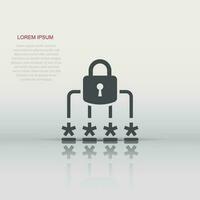 Login icon in flat style. Password access vector illustration on white isolated background. Padlock entry business concept.