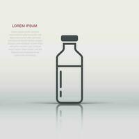 Bottle milk icon in flat style. Flask vector illustration on white isolated background. Drink container business concept.