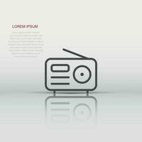 Radio icon in flat style. Fm broadcast vector illustration on white isolated background. Radiocast business concept.