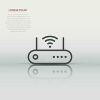 Wifi router icon in flat style. Broadband vector illustration on white isolated background. Internet connection business concept.