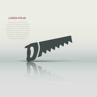 Saw blade icon in flat style. Working tools vector illustration on white isolated background. Hammer business concept.