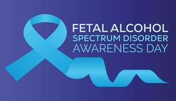 International Fetal alcohol spectrum disorder awareness month is observed every year in September For banner, poster, card and background design. vector