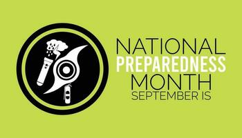 September is National preparedness month. banner, poster, card, background design. Observed on September each year. vector