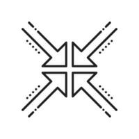 Arrows reduce expand symbol, resize and scale icon vector