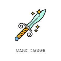 Magic dagger witchcraft and magic icon, sword vector