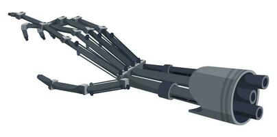 Robotic prosthesis human hand with metal fingers vector