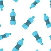 Water bottle icon seamless pattern background. Plastic soda bottle vector illustration. Liquid water symbol pattern.