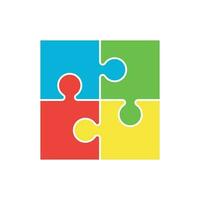 Puzzle icon flat illustration vector