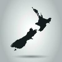 nuevo Zelanda vector mapa. negro icono en blanco antecedentes.