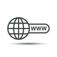 Go to web icon. Internet flat vector illustration for website on white background with shadow.