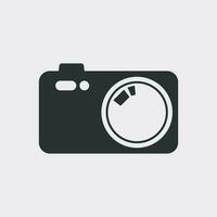 Camera icon on white background. Flat vector illustration.