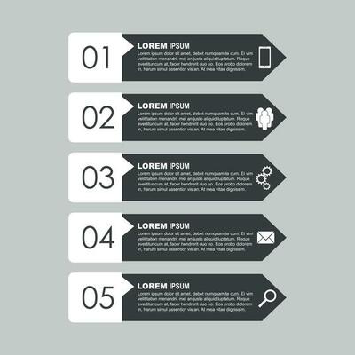 Infographic templates for business. Black and white flat vector illustration