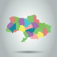 Ukraine map icon. Flat vector illustration. Ukraine sign symbol with shadow on white background.