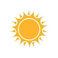 Sun vector icon. Summer sunshine illustration on white isolated background. Sun sunlight concept.