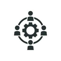 Outsourcing business collaboration vector icon in flat style. People cooperation illustration on white isolated background. Teamwork business concept.