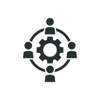 Outsourcing business collaboration vector icon in flat style. People cooperation illustration on white isolated background. Teamwork business concept.