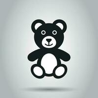 Teddy bear plush toy icon. Vector illustration. Business concept bear pictogram.