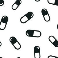 Capsule pills tablet icon seamless pattern background. Business concept vector illustration. Capsule and drug symbol pattern.