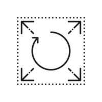 Arrow maximize and rotate icon, arrows expand vector