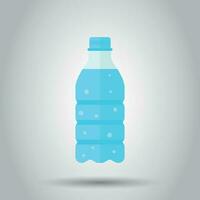 Water bottle icon in flat style. Bottle illustration on white background. Water plastic container concept. vector