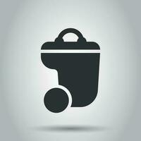 Trash bin garbage icon in flat style. Trash bucket vector illustration on white background. Garbage basket business concept.